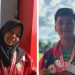 Putra Andre Sepenico (kanan) di kelas recurve putra dan Siti Nur Fatma pada kelas compund putri berhasil meraih perunggu pada Kejaraan Nasional Panahan Pusat Pembinaan dan Latihan Pelajar (PPLP) yang dilaksanakan tanggal 1-6 Desember 2019 di Palangka Raya