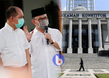 Pasangan Calon Gubernur dan Wakil Gubernur Kalteng 2020, Ben Brahim S Bahat-Ujang Iskandar dan foto Gedung Mahkamah Konstitusi (MK)