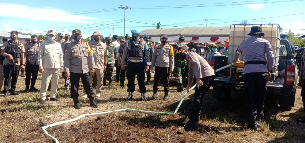 Kapolda Kalteng Irjen pol Dedi Prasetyo melakukan pengecekan sarpras untuk penanggulangan Karhutla, Minggu pagi (30/5/2021) di Jl. Tjilik Riwut KM 6 Kasongan