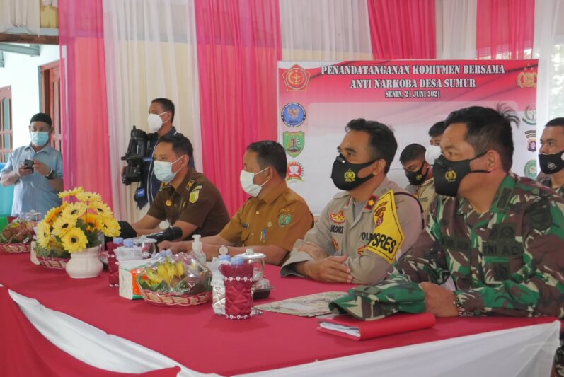 Acara pencanangan Lewu Isen Mulang Anti Narkoba dan Lewu Pancasila, Senin (21/6/2021)