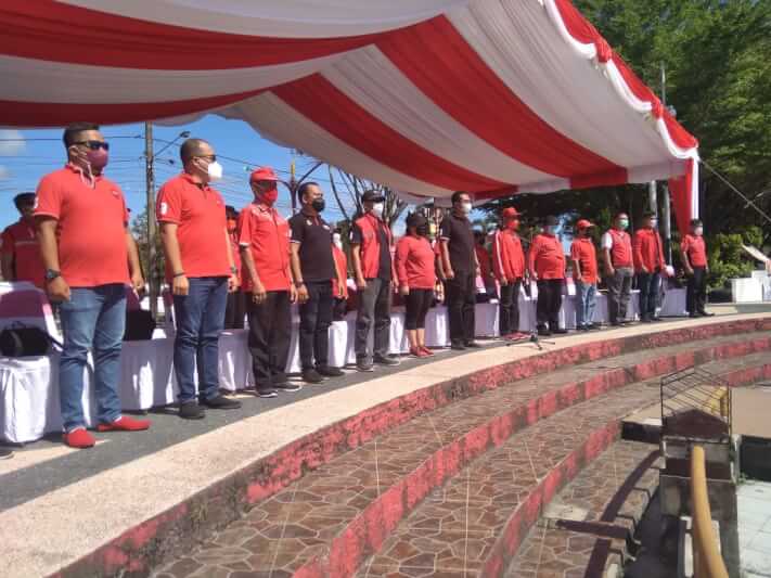 Acara Bakti Sosial DPD PDI Perjuangan Provinsi Kalimantan Tengah, di Tugu Soekarno, Jalan S. Parman Palangka Raya, Rabu (23/6/2021)