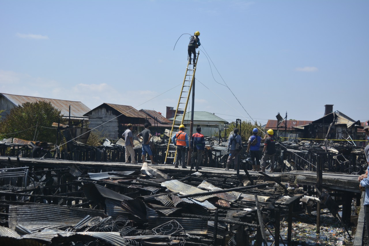 Situasi pemukiman di Jalan Mendawai yang hangus terbakar