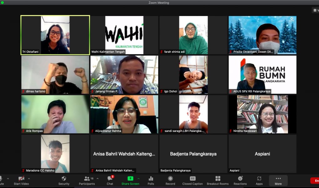 Launching posko solidaritas untuk korban Covid-19 Kalimantan Tengah melalui Zoom Meeting