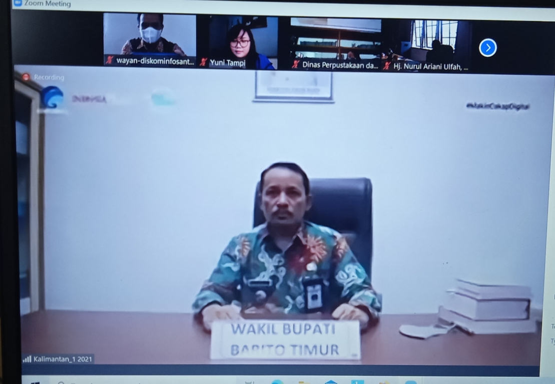 Wakil Bupati Barito Timur, Provinsi Kalimantan Tengah, Habib Said Abdul Saleh saat membuka Webinar Literasi Digital