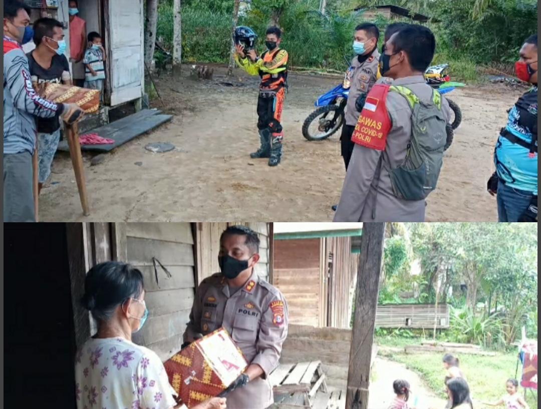 Pelaksanaan bakti sosial yang digelar Polres Gumas dengan menggandeng KTA, Sabtu (14/8/2021)