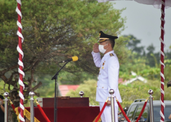 Pelaksanaan upacara peringatan Hari Ulang Tahun Kemerdekaan Republik Indonesia ke-76, tahun 2021 di lingkungan Pemerintah Kabupaten Gunung Mas