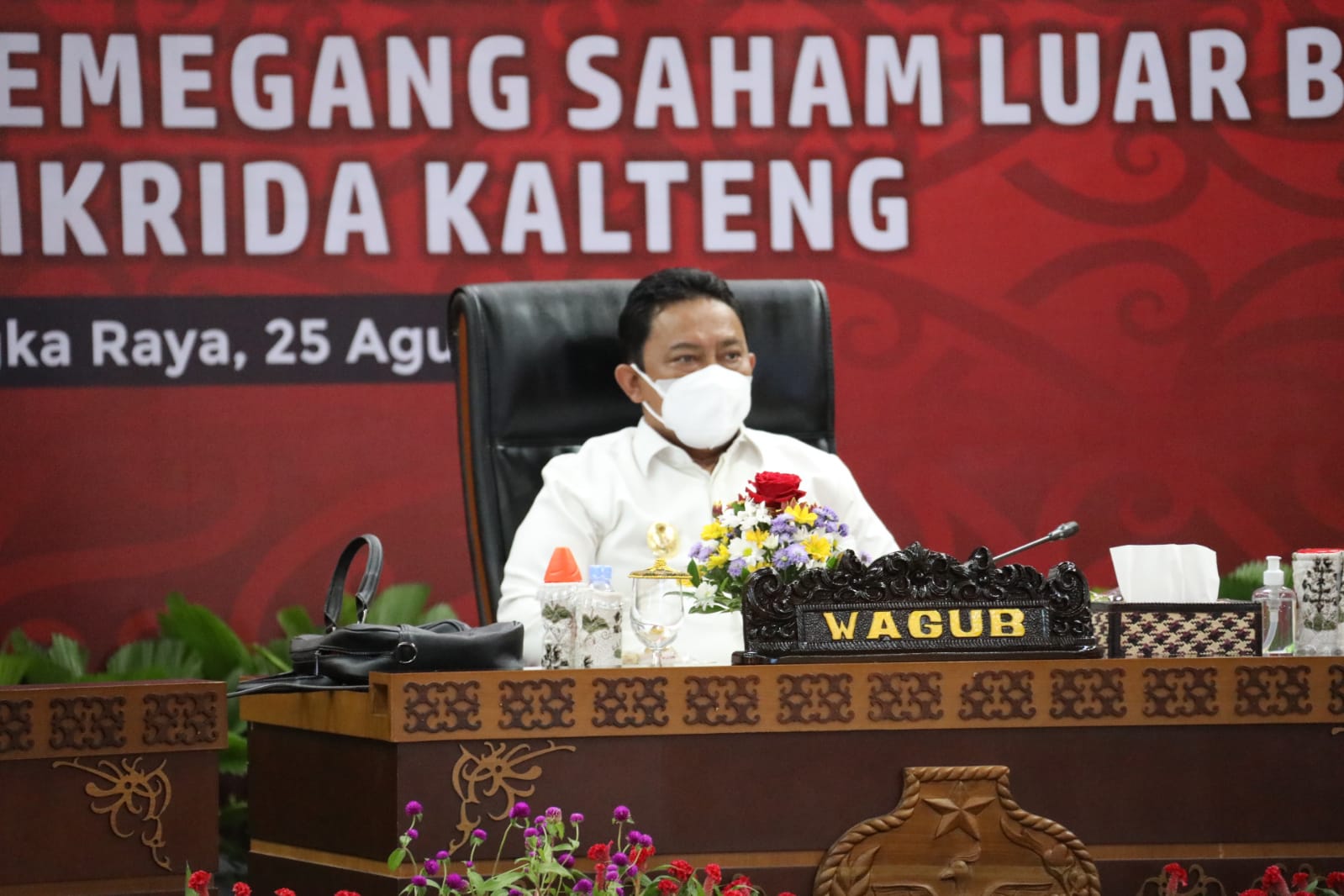 Wakil Gubernur Kalteng, H. Edy Pratowo, saat membuka secara resmi Rapat Umum Pemegang Saham Tahunan Tahun Buku 2020 dan Rapat Umum Luar Biasa PT. Jamkrida Kalteng