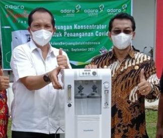 Acara serah terima bantuan dari pihak Adaro Metcoal Companies berupa Oksigen Konsentrator ke pihak RSUD Puruk Cahu, di halaman RSUD Puruk Cahu, Kamis (9/9/2021)