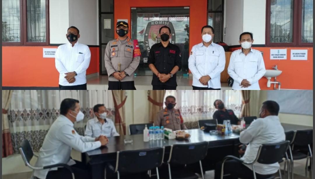 Kapolres Gunung Mas AKBP Irwansah, S.I.K., saat melakukan kunjungan kerja ke kantor KPU Kabupaten Gunung Mas, Senin (6/9/2021)