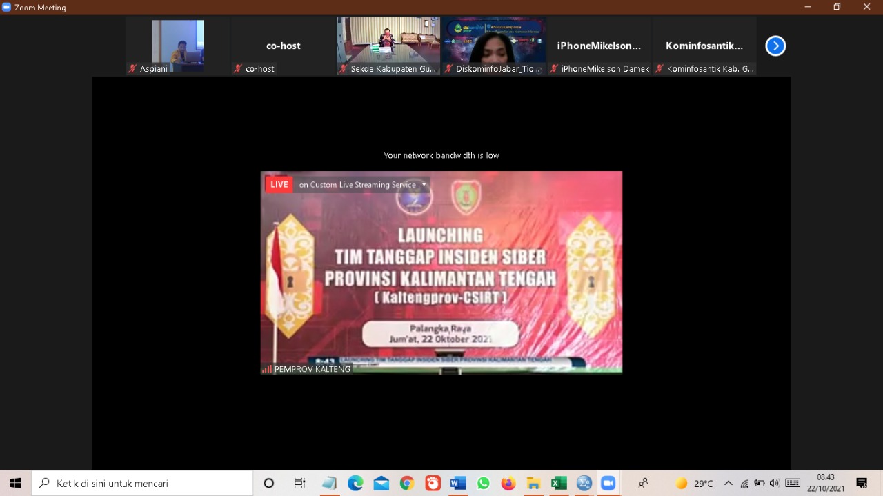 Kegiatan Launching Tim Tanggap Insiden Siber secara virtual