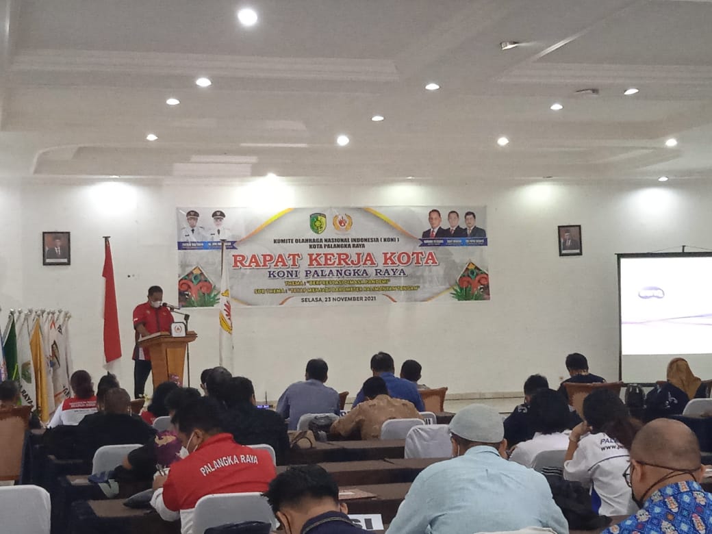 Acara pembukaan rapat kerja kota Komite Olahraga Nasional Indonesia (KONI) Kota Palangka Raya