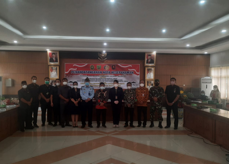 Acara penandatanganan nota kesepahaman antara PN Tamiang Layang dengan Pemkab Bartim, Rutan dan Disdukcapil, bertempat di Aula Kantor Bupati Barito Timur, Kamis (11/11/2021)