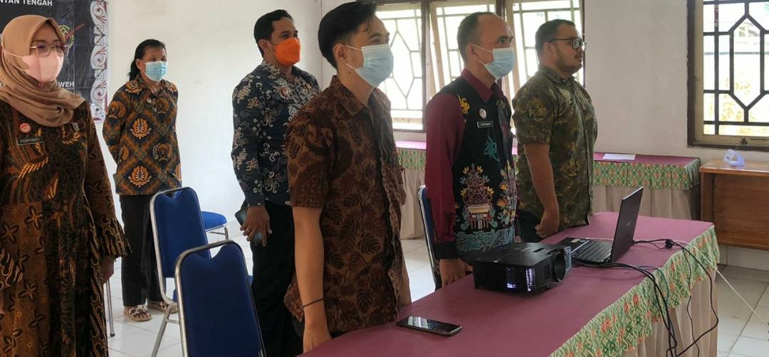 Bapas Kelas II Muara Teweh saat mengikuti peringatan Maulid Nabi Muhammad SAW Tahun 1443 H/2021 Masehi secara virtual, Jumat (5/11/2021)