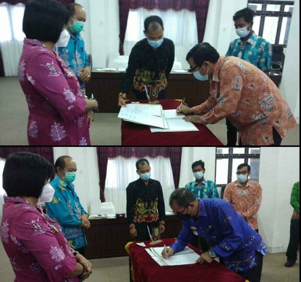 Rapat penyelesaian batas desa antara Desa Tewang Pajangan dan Desa Tumbang Lampahung di ruang Rapat Lantai I Kantor Bupati, Jumat (12/11/2021)