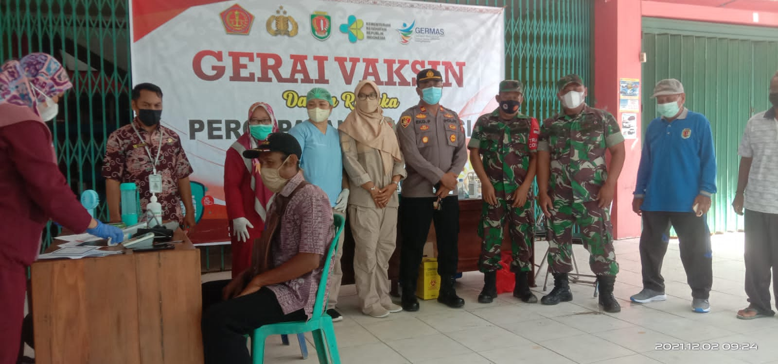 Puskesmas Kasongan I/UPTD Katingan Hilir, buka Gerai Vaksinasi, Kamis pagi (2/12/2021) tadi, di depan pertokoan pasar Kecamatan Katingan Hilir