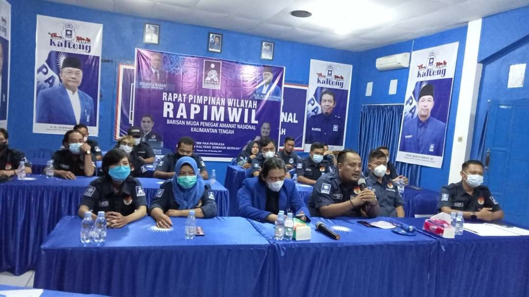 BM PAN Provinsi Kalimantan Tengah saat menggelar Rapat Pimpinan Wilayah secara virtual, Minggu (5/12/2021)