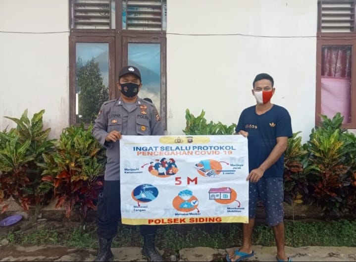 Sosialisasi Protokol Kesehatan (Prokes) 5M di Desa Siding Kecamatan Siding Kabupaten Bengkayang