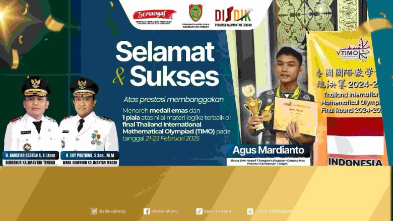 restasi membanggakan kembali diraih oleh siswa Kalimantan Tengah (Kalteng) di tingkat internasional.