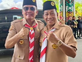Pelantikan tersebut dihadiri oleh Gubernur Kalteng Agustiar Sabran selaku Ketua Mabida Gerakan Pramuka Kalteng,