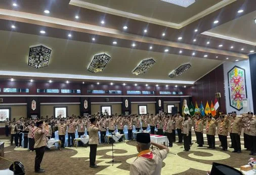 Bupati Katingan, Saiful, resmi dilantik sebagai Pengurus Majelis Pembimbing Cabang (Mabicab) Gerakan Pramuka Kalteng Masa Bakti 2025–2030