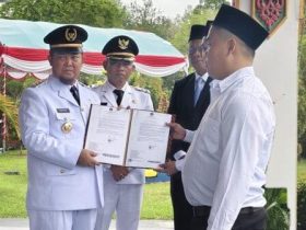 Penyerahan dilakukan langsung oleh Bupati Katingan, Saiful, kepada dua perwakilan WBP